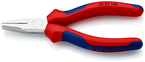 KNIPEX 20 05 140 Flachzange mit Mehrkomponenten-Hüllen verchromt 140 mm