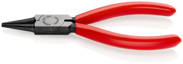 KNIPEX 22 01 125 Rundzange mit Kunststoff überzogen schwarz atramentiert 125 mm