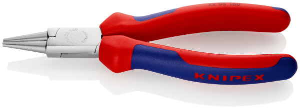 KNIPEX 22 05 160 Rundzange mit Mehrkomponenten-Hüllen verchromt 160 mm