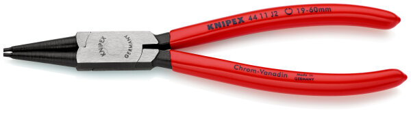 KNIPEX 44 11 J4 SB Sicherungsringzange für Innenringe in Bohrungen mit Kunststoff überzogen schwarz atramentiert 320 mm (SB-Karte/Blister)