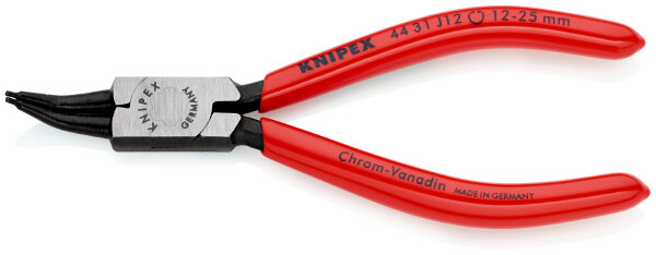 KNIPEX 44 31 J12 Sicherungsringzange für Innenringe in Bohrungen 45° gewinkelt mit Kunststoff überzogen schwarz atramentiert 140 mm