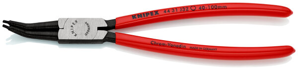 KNIPEX 44 31 J32 Sicherungsringzange für Innenringe in Bohrungen 45° gewinkelt mit Kunststoff überzogen schwarz atramentiert 225 mm