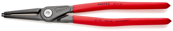 KNIPEX 48 11 J4 SB Präzisions-Sicherungsringzange für Innenringe in Bohrungen mit rutschhemmendem Kunststoff überzogen grau atramentiert 320 mm (SB-Karte/Blister)