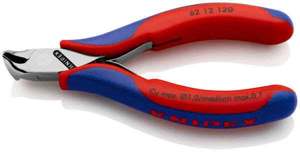 KNIPEX 62 12 120 Elektronik-Schrägschneider mit Mehrkomponenten-Hüllen 120 mm