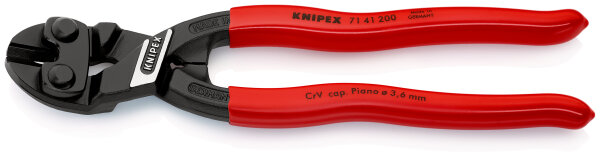 KNIPEX 71 41 200 SB CoBolt® Kompakt-Bolzenschneider mit Kunststoff überzogen schwarz atramentiert 200 mm (SB-Karte/Blister)