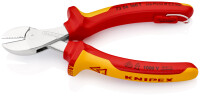 KNIPEX 73 06 160 T BK X-Cut® Kompakt-Seitenschneider isoliert mit Mehrkomponenten-Hüllen, VDE-geprüft; mit integrierter isolierter Befestigungsöse zum Anbringen einer Absturzsicherung verchromt 160 mm (SB-Karte/Blister)