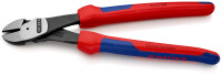 KNIPEX 74 22 250 Kraft-Seitenschneider mit Mehrkomponenten-Hüllen schwarz atramentiert 250 mm