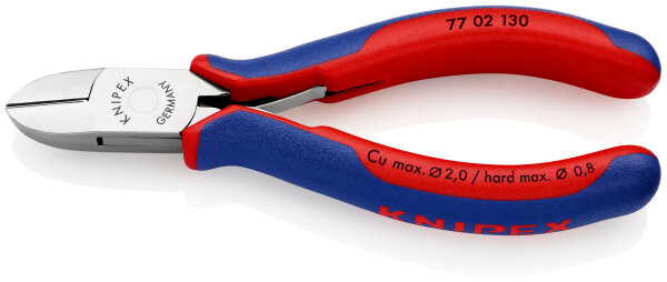 KNIPEX 77 02 130 SB Elektronik-Seitenschneider mit Mehrkomponenten-Hüllen 130 mm