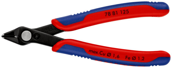 KNIPEX 78 81 125 SB Electronic Super Knips® mit Mehrkomponenten-Hüllen brüniert 125 mm (SB-Karte/Blister)