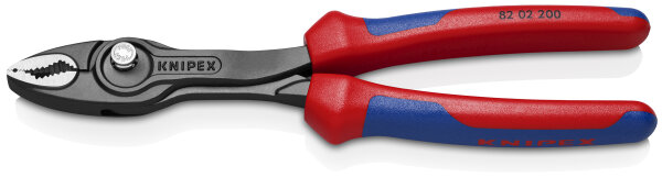 KNIPEX 82 02 200 SB TwinGrip® Frontgreifzange mit Mehrkomponenten-Hüllen grau atramentiert 200 mm