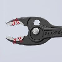 KNIPEX 82 02 200 SB TwinGrip® Frontgreifzange mit Mehrkomponenten-Hüllen grau atramentiert 200 mm