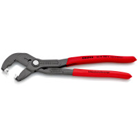 KNIPEX 85 51 250 C SB Schlauchschellenzange für Click-Schellen mit rutschhemmendem Kunststoff überzogen grau atramentiert 250 mm (SB-Karte/Blister)