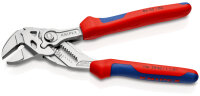 KNIPEX 86 05 180 SB Zangenschlüssel Zange und Schraubenschlüssel in einem Werkzeug mit Mehrkomponenten-Hüllen verchromt 180 mm (SB-Karte/Blister)