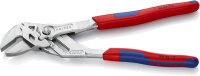 KNIPEX 86 05 250 SB Zangenschlüssel Zange und Schraubenschlüssel in einem Werkzeug mit Mehrkomponenten-Hüllen verchromt 250 mm (SB-Karte/Blister)