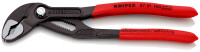 KNIPEX 87 01 180 SB Cobra® Hightech-Wasserpumpenzange mit rutschhemmendem Kunststoff überzogen grau atramentiert 180 mm (SB-Karte/Blister)