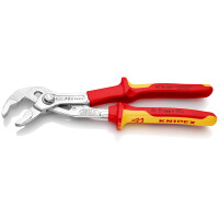 KNIPEX 87 26 250 SB Cobra® VDE Hightech-Wasserpumpenzange, isoliert isoliert mit Mehrkomponenten-Hüllen, VDE-geprüft verchromt 250 mm (SB-Karte/Blister)