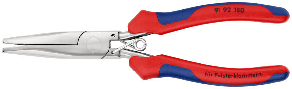 KNIPEX 91 92 180 Polsterklammerzange mit Mehrkomponenten-Hüllen spiegelpoliert 185 mm