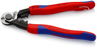 KNIPEX 95 62 190 T BK Drahtseilschere geschmiedet mit Mehrkomponenten-Hüllen, mit integrierter Befestigungsöse zum Anbringen einer Absturzsicherung 190 mm (SB-Karte/Blister)