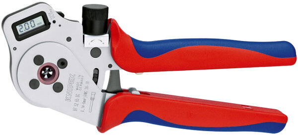 KNIPEX 97 52 65 DG A Vierdornpresszange für gedrehte Kontakte mit Mehrkomponenten-Hüllen verchromt 250 mm