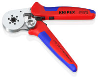 KNIPEX 97 55 14 Selbsteinstellende Crimpzange für Aderendhülsen mit Seiteneinführung mit Mehrkomponenten-Hüllen verchromt 180 mm