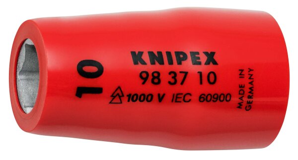 KNIPEX 98 37 10 Steckschlüsseleinsatz für Sechskantschrauben mit Innenvierkant 3/8" 42 mm