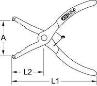 Trim-Clip-Zange, Zangenende 80°, 200mm