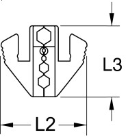 Paar Crimp-Einsätze für Koaxstecker, Ø 6,50 / 5,41 / 1,72 mm