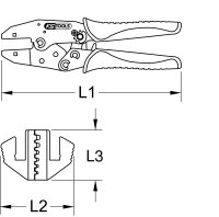 Crimpzange für Aderendhülsen Ø  6-16mm²