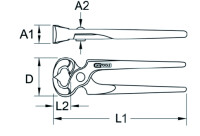 Selbstöffnende Monierzange, 220mm