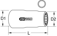 3/8" Stecknuss mit Schutzisolierung, 5/16"