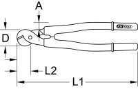 Drahtseilschere mit Schutzisolierung, 700mm