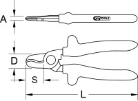 1000V Einhand-Kabelschneider, 165mm