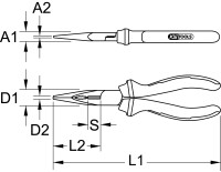 ERGOTORQUE VDE Flachrundzange, 165mm