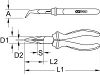 ERGOTORQUE VDE Flachrundzange, gebogen, 165mm