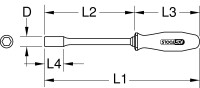 Stecknuss-Schraubendreher mit Schutzisolierung, 3mm