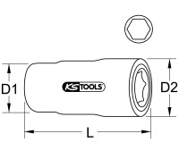 1/2" Stecknuss mit Schutzisolierung, 15mm