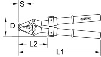 Kabelschere mit Schutzisolierung, Teleskopgriff, 360-520mm