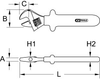 Rollgabelschlüssel mit Schutzisolierung, 30mm