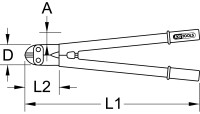 Bolzenschneider mit Schutzisolierung, 610mm