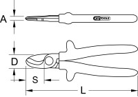 1000V Einhand-Kabelschneider, 215mm