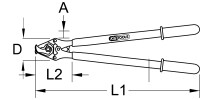 Kabelschere mit Schutzisolierung, 600mm