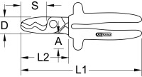 1000V Zwei-Schneiden-Kabelschere, 200mm