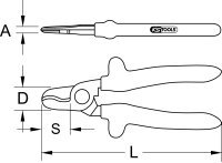 1000V Einhand-Kabelschneider, 165mm