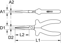 1000V Flachzange, lange Backen, 160mm