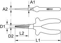 1000V Langbeck-Rundzange, 160mm