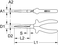 VDE Flachrundzange, 160mm