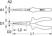 1000V Langbeck-Flachzange, 160mm