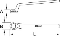 Ringschlüssel mit Schutzisolierung, gekröpft , 15mm