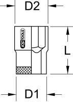 1/2" Stecknuss mit Schutzisolierung, 5/16