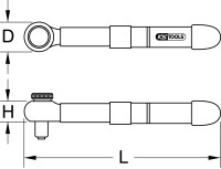 1/4" Mini Drehmomentschlüssel mit Schutzisolierung und Umschalt-Ratschenkopf, 5-25Nm